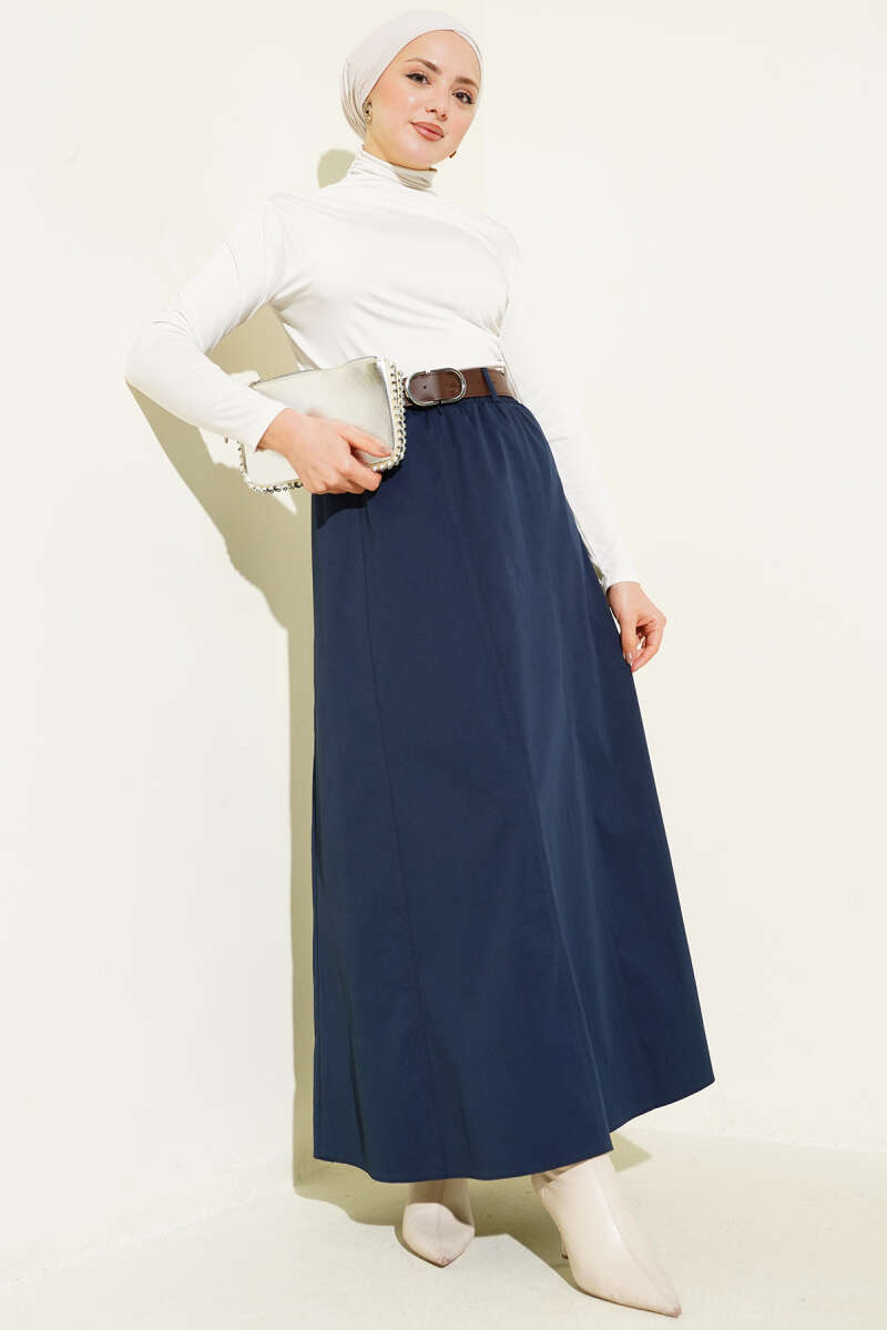 Beli Lastikli Basic Kloş Etek