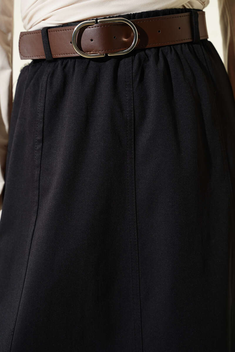 Beli Lastikli Basic Kloş Etek