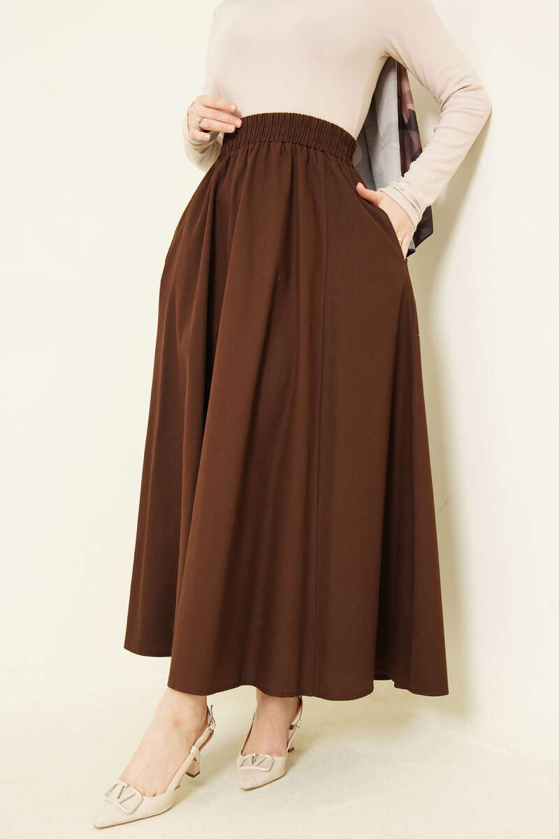 Beli Lastikli Cepli Gabardin Etek