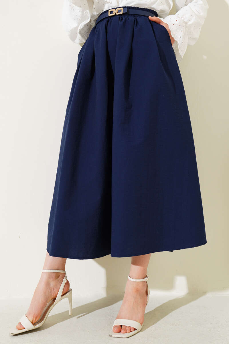 Flared Skirt with Elasticated Waist Pockets Второстепенное изображение товара
