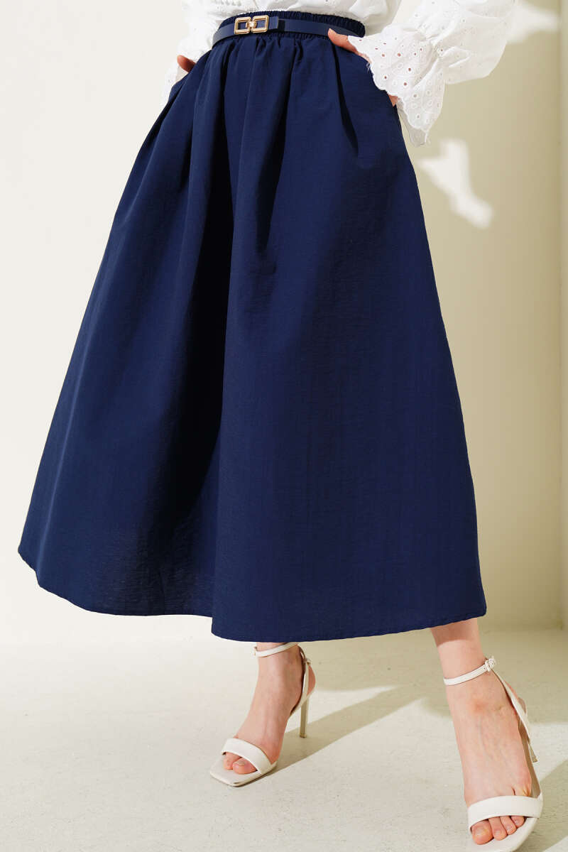 Beli Lastikli Cepli Kloş Etek Lacivert Главное изображение товара