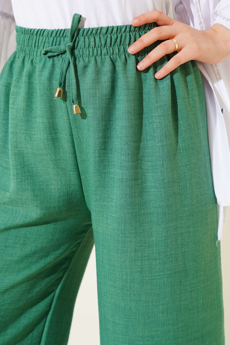 Beli Lastikli Geniş Paçalı Pantolon