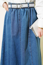 Beli Lastikli Kemerli Kloş  Etek