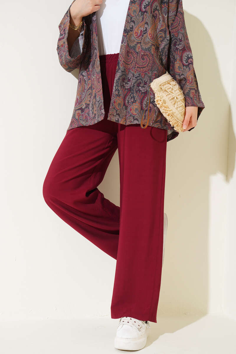 Beli Lastikli Tencel Pantolon