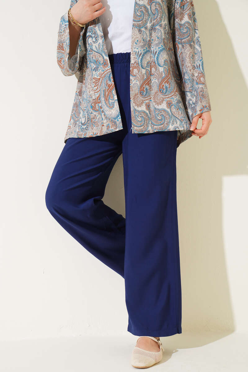 Beli Lastikli Tencel Pantolon