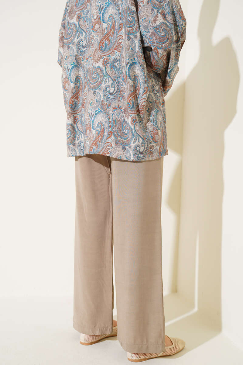 Beli Lastikli Tencel Pantolon