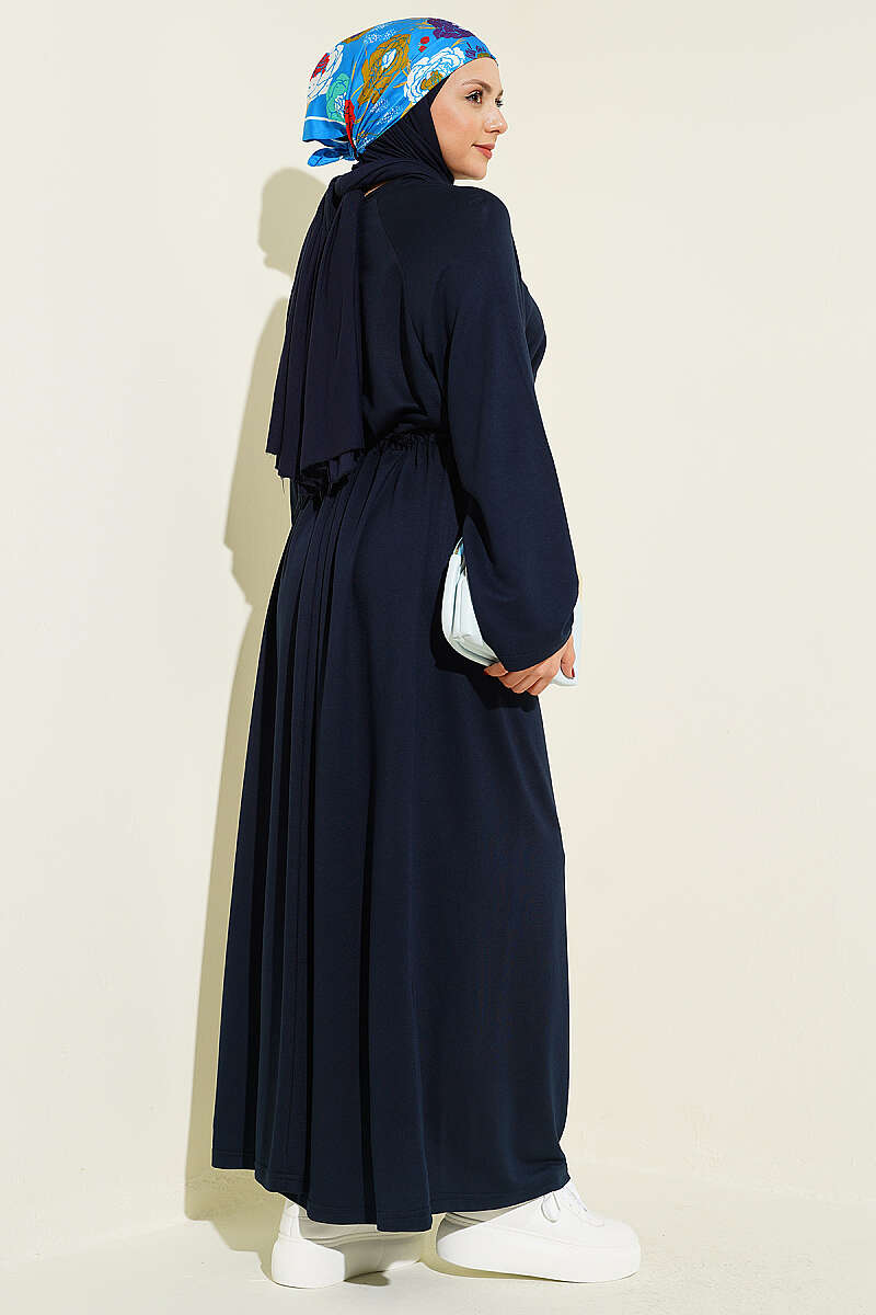Beli Tünelli Salaş Loyşa Elbise Lacivert