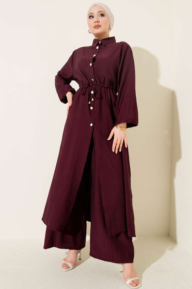 Long Tunic Double Set with Waist Tunnel
