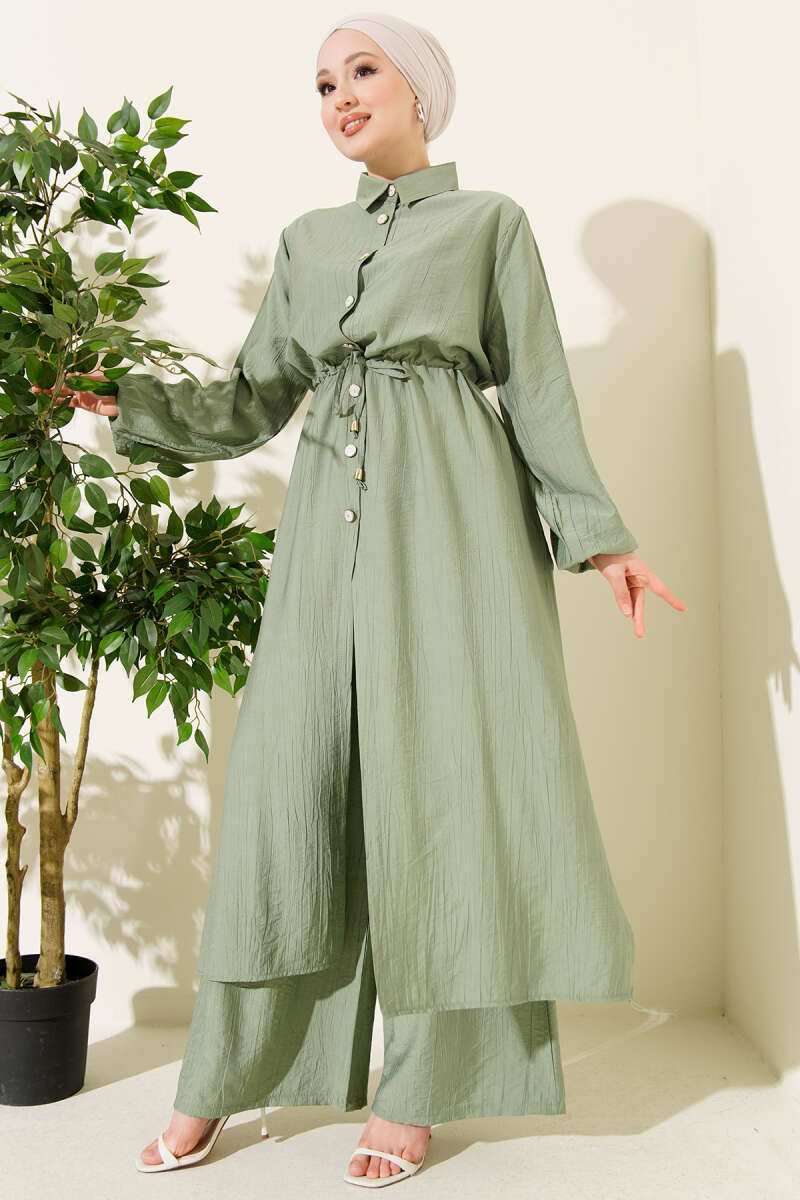 Long Tunic Double Set with Waist Tunnel