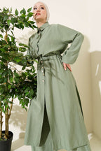 Long Tunic Double Set with Waist Tunnel