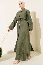 Long Tunic Double Set with Waist Tunnel