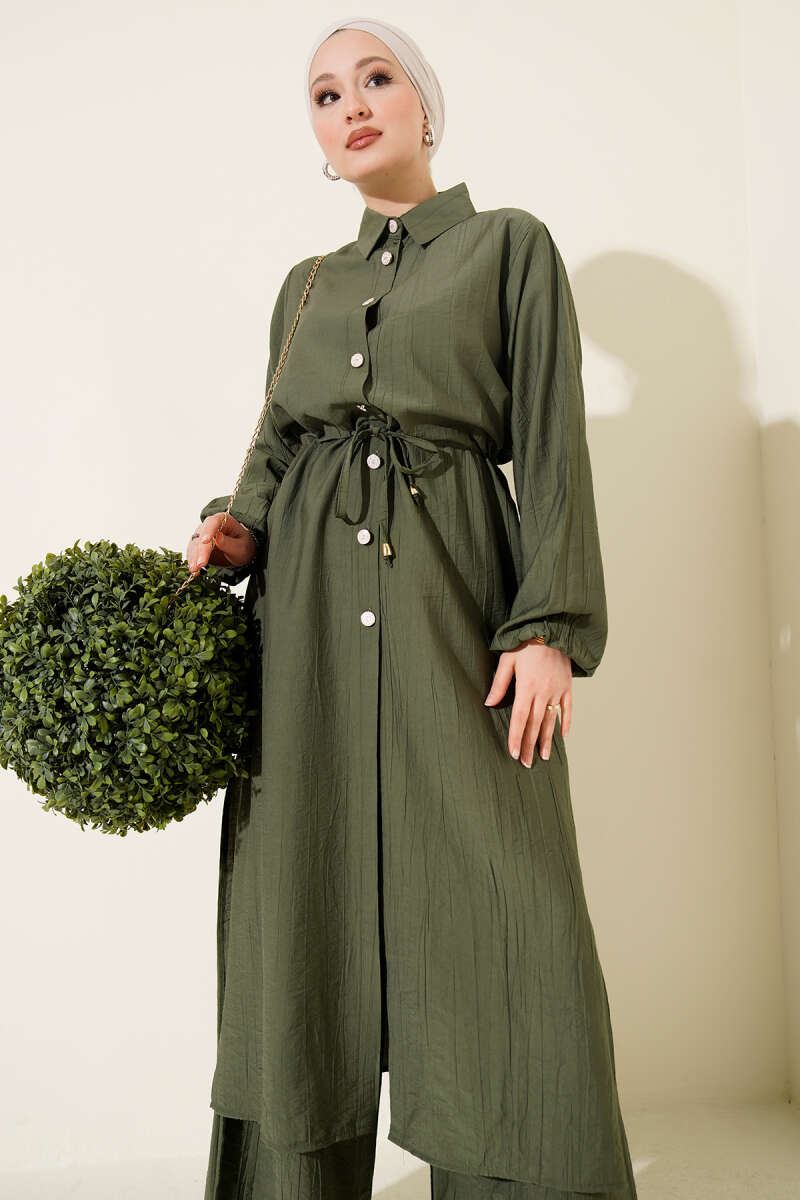 Long Tunic Double Set with Waist Tunnel