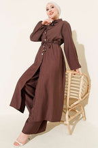 Long Tunic Double Set with Waist Tunnel