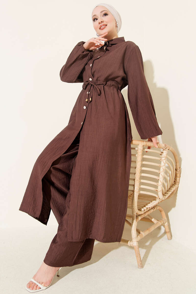 Long Tunic Double Set with Waist Tunnel