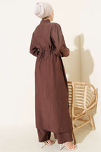 Long Tunic Double Set with Waist Tunnel