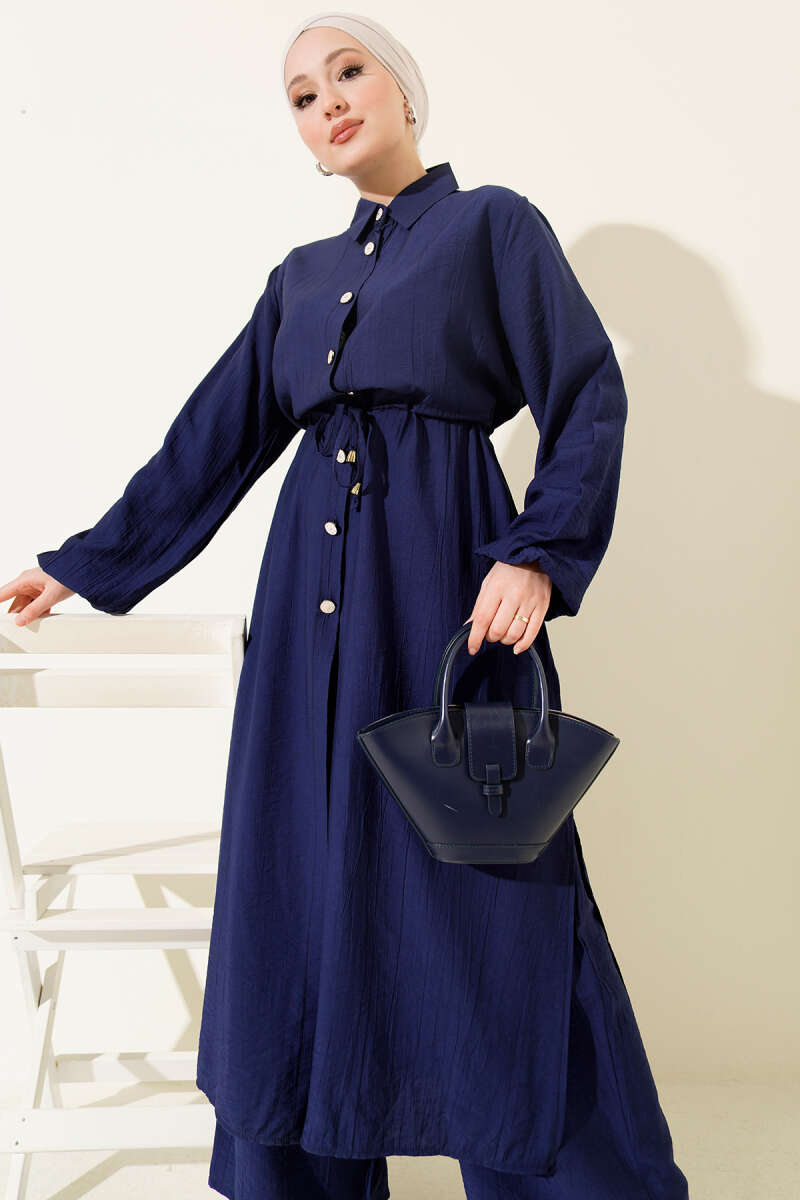 Long Tunic Double Set with Waist Tunnel