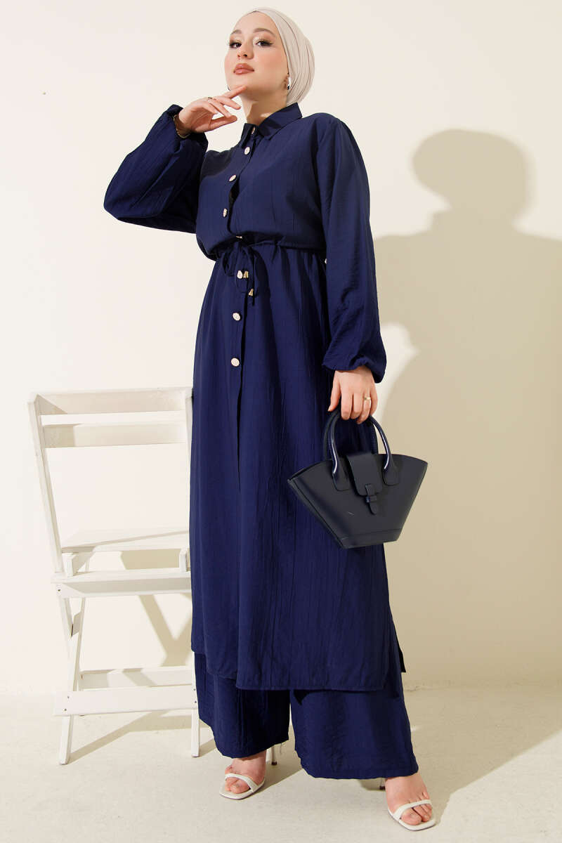 Long Tunic Double Set with Waist Tunnel