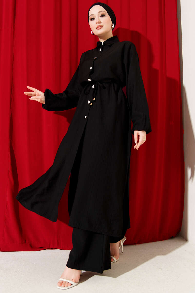 Long Tunic Double Set with Waist Tunnel