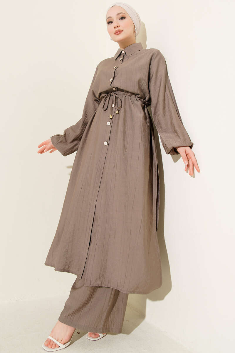 Long Tunic Double Set with Waist Tunnel