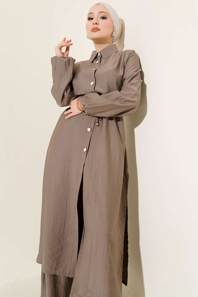 Long Tunic Double Set with Waist Tunnel