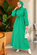 Front Ruffle Zipped Dress