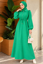 Front Ruffle Zipped Dress
