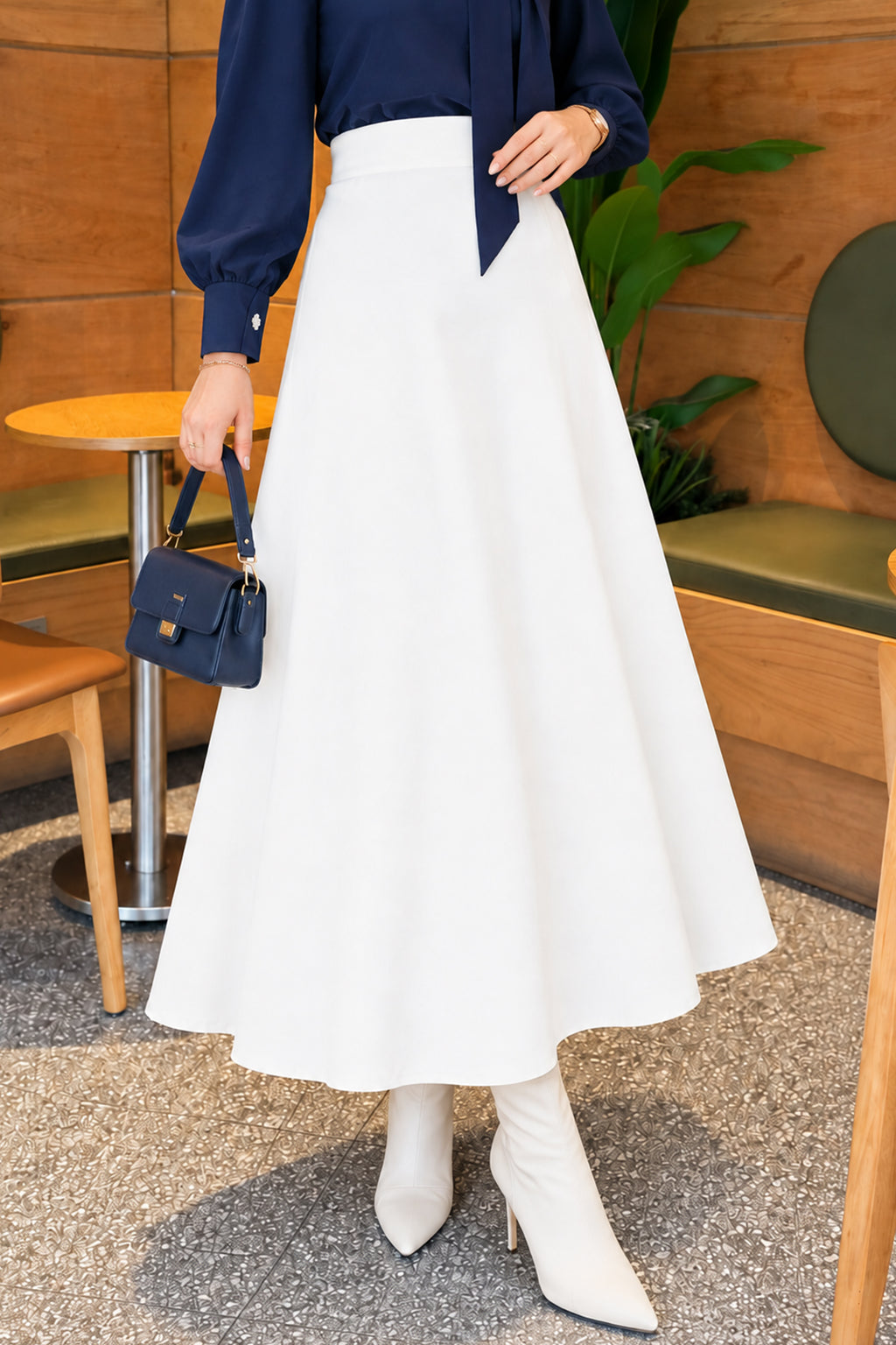 Flared Basic Skirt with Elasticated Waist