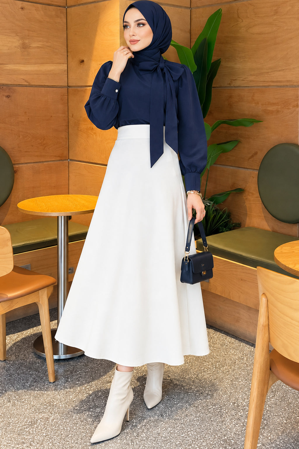 Flared Basic Skirt with Elasticated Waist