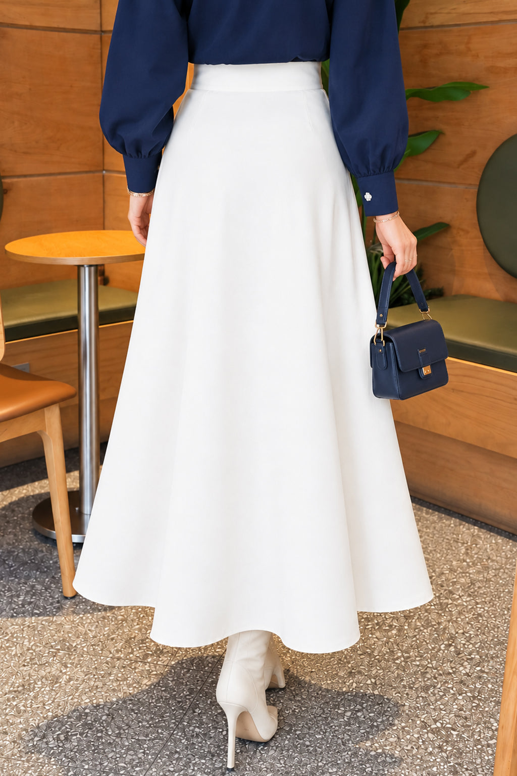 Flared Basic Skirt with Elasticated Waist