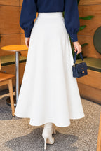 Flared Basic Skirt with Elasticated Waist