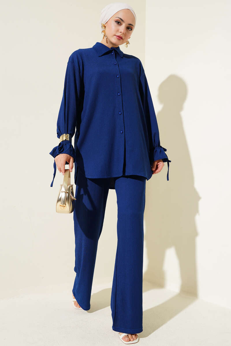 Drawstring Pair Suit With Wrist Elastic
