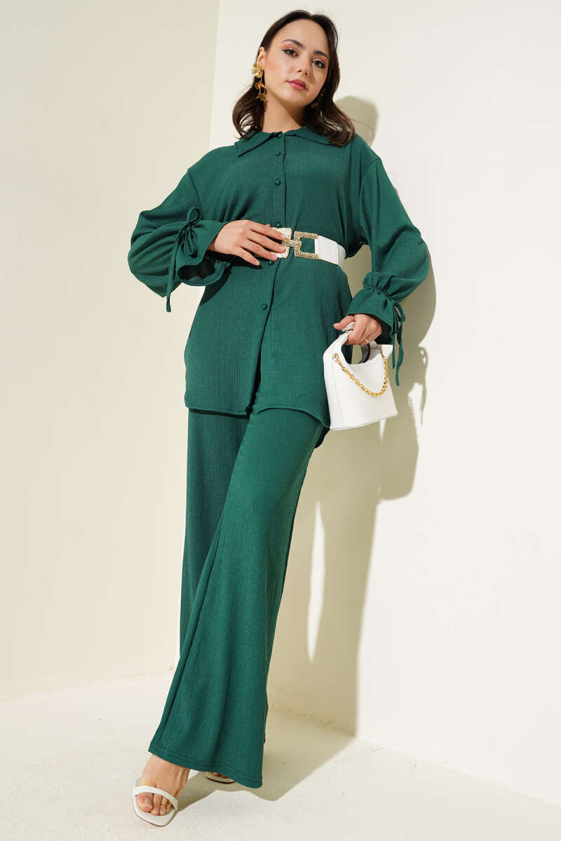 Drawstring Pair Suit With Wrist Elastic