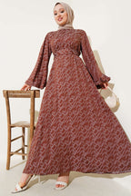 Kleid mit Knotenmuster und Gummizug am Handgelenk