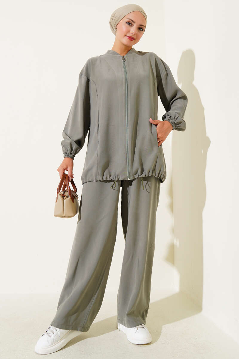 Bilek Lastikli Fermuarlı Tensel İkili Takım