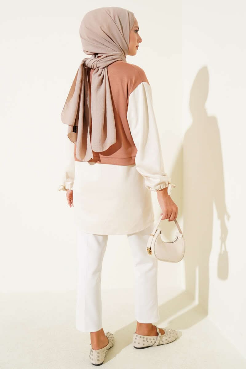 Bilekleri Tünelli Garnili Tunik
