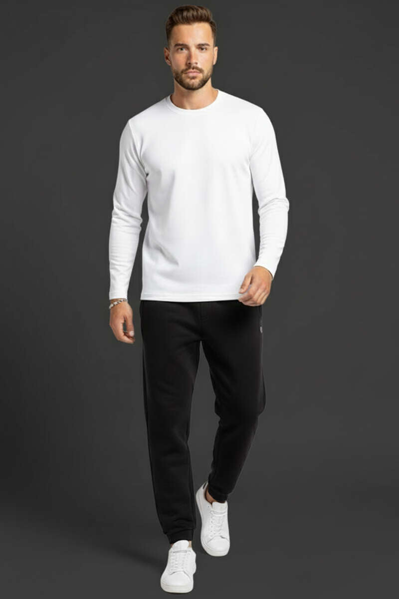 Bisiklet Yaka Basic Erkek Sweatshirt