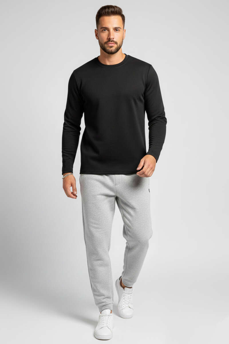 Bisiklet Yaka Basic Erkek Sweatshirt