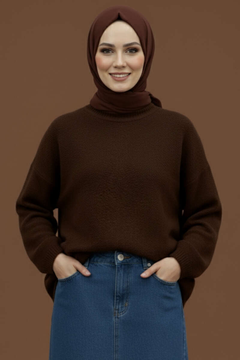 Bisiklet Yaka Basic Sakallı Kazak