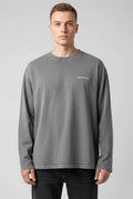 Bisiklet Yaka Baskılı Sweatshirt