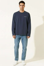 Bisiklet Yaka Baskılı Sweatshirt