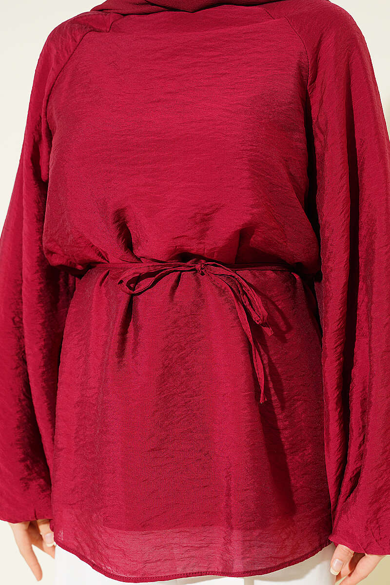 Bisiklet Yaka İp Bağcıklı Tunik