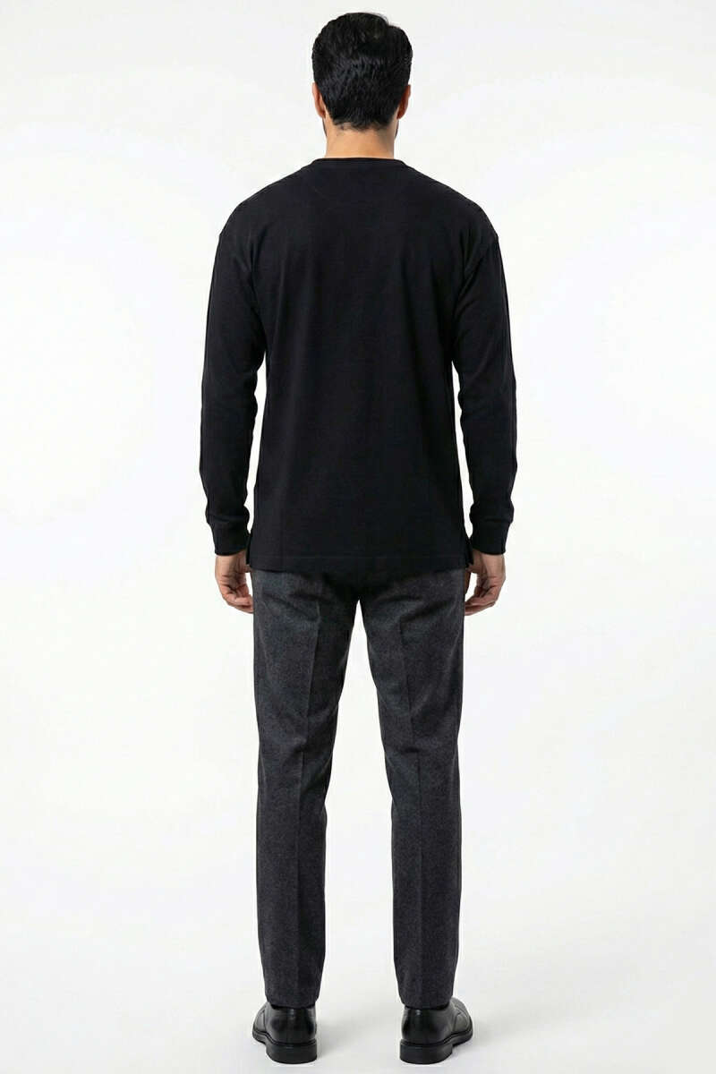 Bisiklet Yaka Kol Ribanalı Erkek Sweatshirt