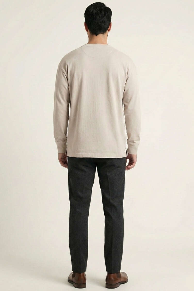 Bisiklet Yaka Kol Ribanalı Erkek Sweatshirt