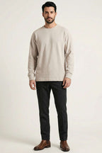 Bisiklet Yaka Kol Ribanalı Erkek Sweatshirt