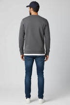 Bisiklet Yaka Manşetli Erkek Sweatshirt