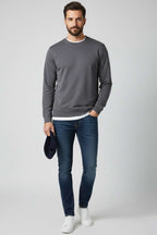 Bisiklet Yaka Manşetli Erkek Sweatshirt