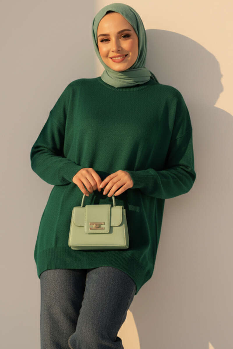 Bisiklet Yaka Merserize Tunik
