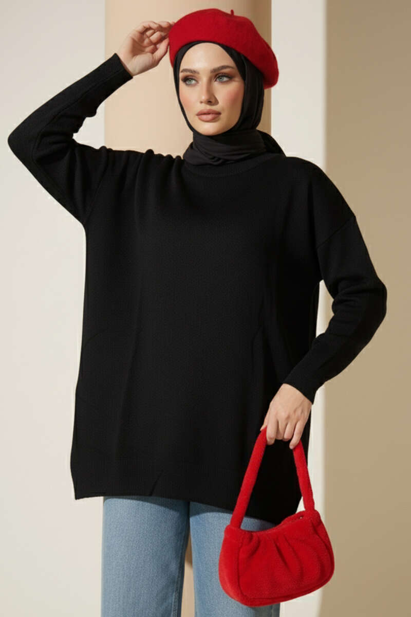 Bisiklet Yaka Merserize Tunik