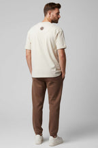 Bisiklet Yaka Nakışlı Oversize T-shirt Kemik