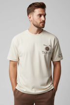 Bisiklet Yaka Nakışlı Oversize T-shirt Kemik